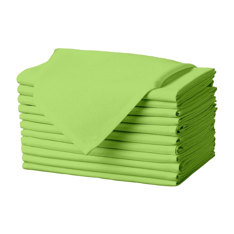 Gee Di Moda Cloth Napkins 17 x 17 Inch Apple Green Dinner Napkins Set of 12 Soft Absorbent Washable Fabric Cloth Table Napkins with Hemmed Edges for Hotel Restaurant Holiday Parties Wedding