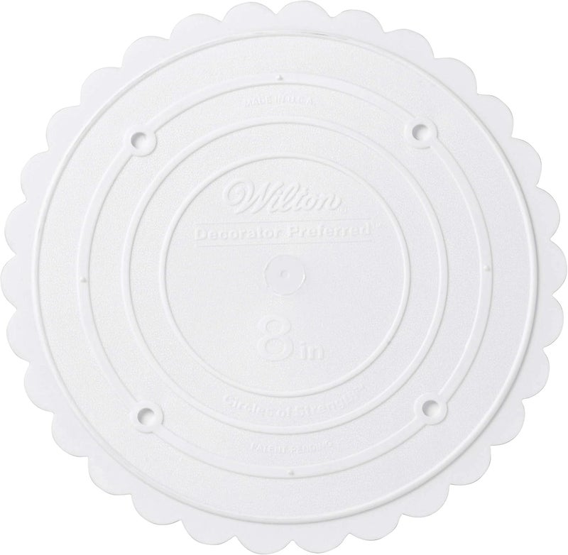 Wilton Scalloped Edge Cake Separators For Tiered Cake 8Inch Seperator Plate Wedding Cake Stand Scalloped Edge Separator Plate White - Image 2