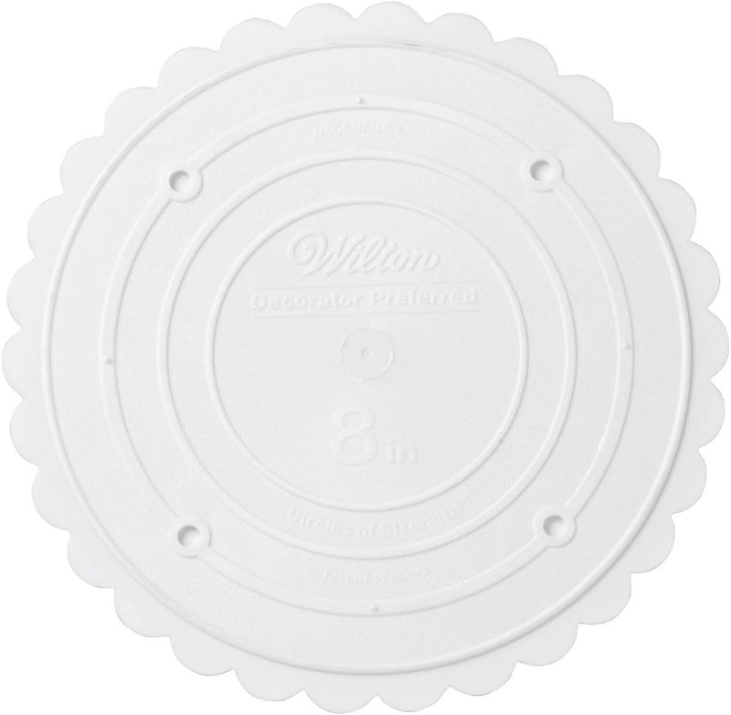 Wilton Scalloped Edge Cake Separators For Tiered Cake 8Inch Seperator Plate Wedding Cake Stand Scalloped Edge Separator Plate White - Image 4