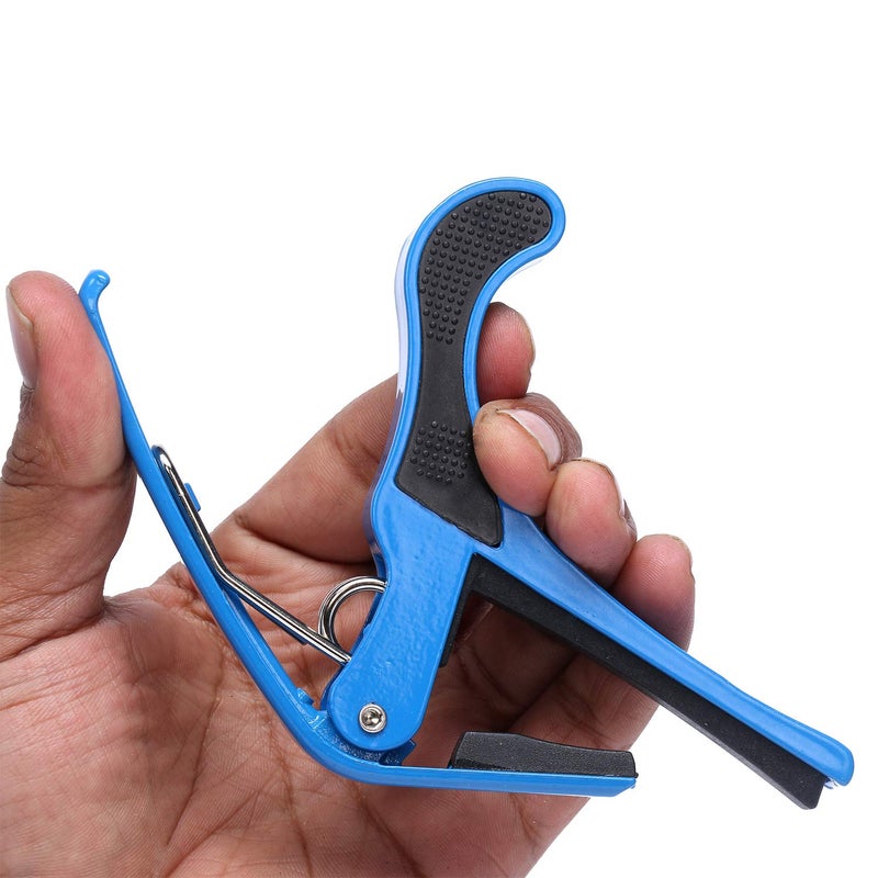 Juarez JRZ250 One Handed Trigger Guitar Metal Capo Quick Change For Ukulele, Electric And Acoustic Guitars, Blue - Image 3