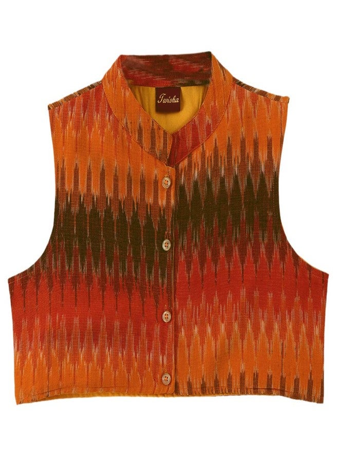 TWISHA Stylish Boys Kurta Pyjama with Ikkat jacket set-Black -5Y - Image 4