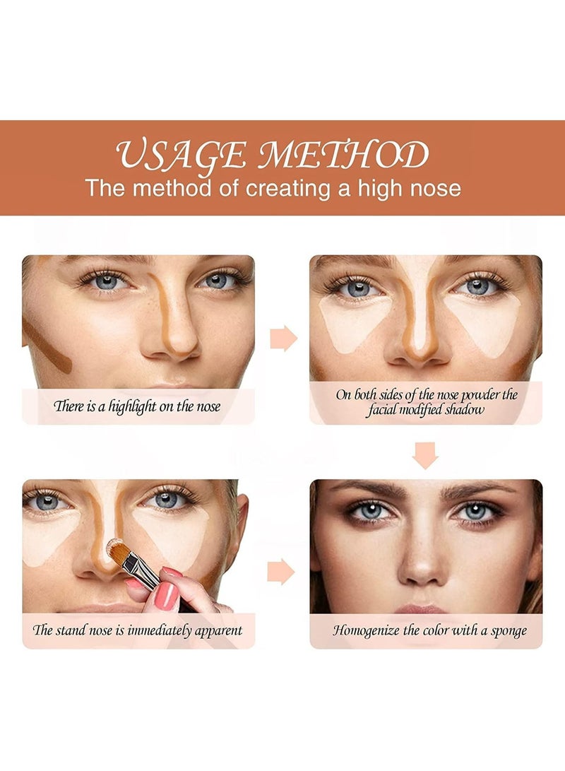 Highlight Contour Stick 6 Colors 2 in 1 Dualended Makeup Shading Stick MultiColor Concealer Shadow Pen 3D Body Face Brightens Shades Pencil Contour Concealer Highlighter Stick (3 Pcs) - Image 3