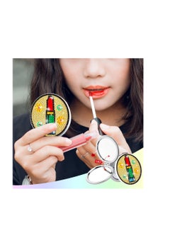 SYOSI 4 PCS Diamond Painting Compact Mirror DIY Pocket Mirror with Diamond Painting Cover Double-Sided Portable Folding Purse Makeup Mirror Diamond Art Kits for Women Girls Kids Gift  - Image 2