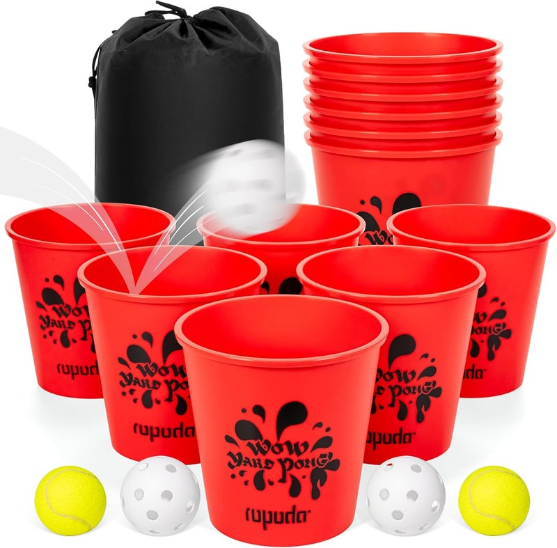 ROPODA Giant Yard Pong Set - Durable Buckets and Balls for Outdoor Fun - Image 1
