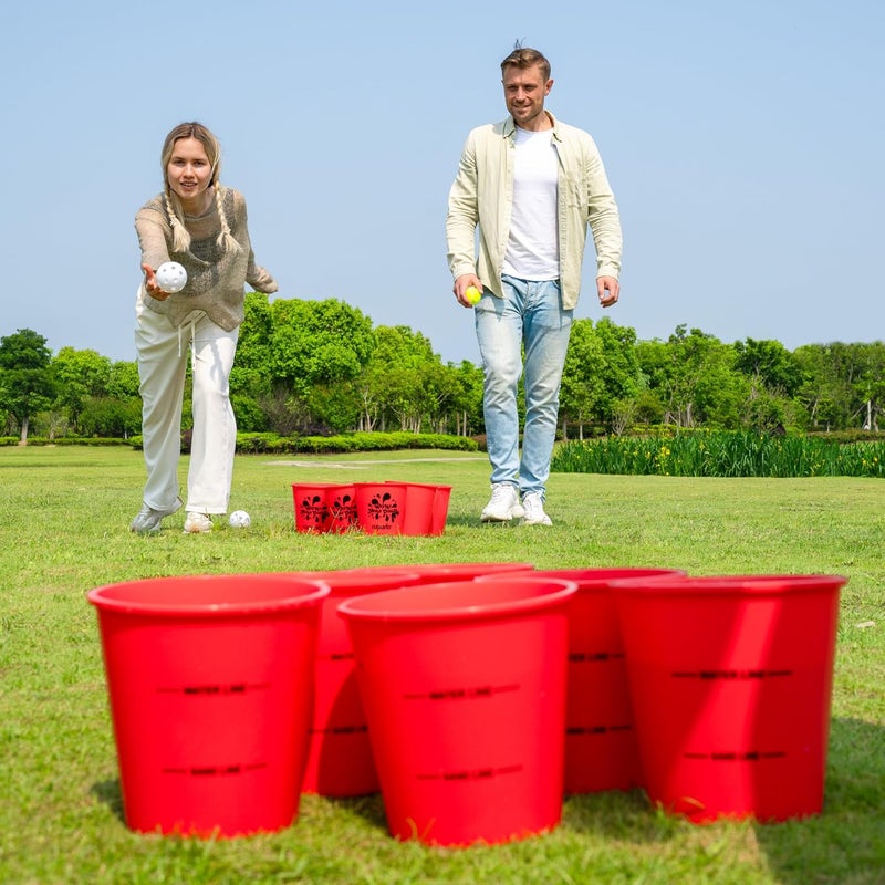 ROPODA Giant Yard Pong Set - Durable Buckets and Balls for Outdoor Fun - Image 2
