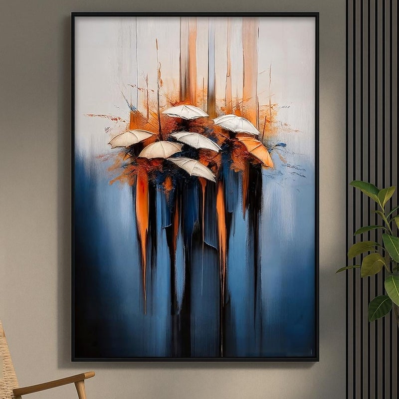 ماركتنا لوحة قماشية فاخرة بتصميم تجريدي مع برواز مجوف مقاس (50×70) قطعة واحدة - Image 1