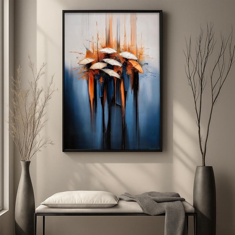 ماركتنا لوحة قماشية فاخرة بتصميم تجريدي مع برواز مجوف مقاس (50×70) قطعة واحدة - Image 2