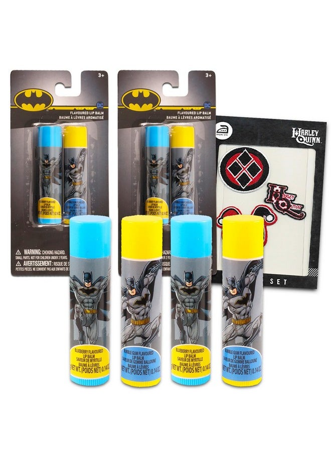 Batman - Batman Lip Balm Tube Bundle For Kids 4 Pack Of Batman Lip Balm In Assorted Flavors Plus Stickers For Boys And Girls Batman Party Favors - Image 1