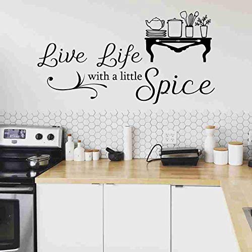 KREEPO Live Life with a Little Spice-Wall Sticker for Cafe, Restaurants, Kitchen Wall Stickers Stylish Kitchen Art - Image 5