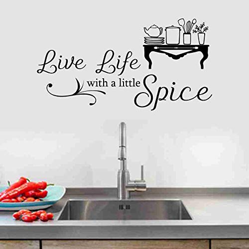 KREEPO Live Life with a Little Spice-Wall Sticker for Cafe, Restaurants, Kitchen Wall Stickers Stylish Kitchen Art - Image 2