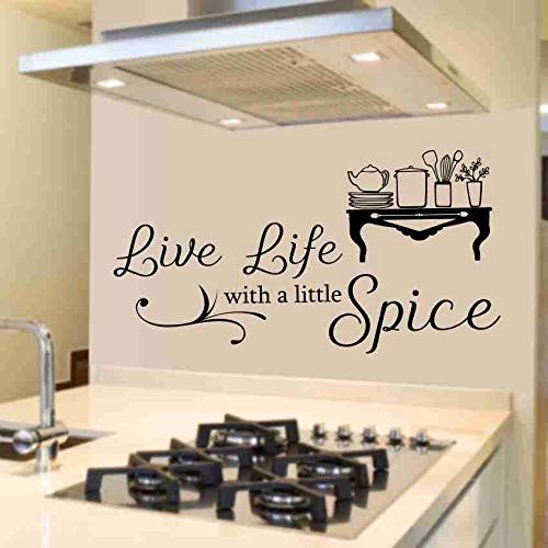 KREEPO Live Life with a Little Spice-Wall Sticker for Cafe, Restaurants, Kitchen Wall Stickers Stylish Kitchen Art - Image 3