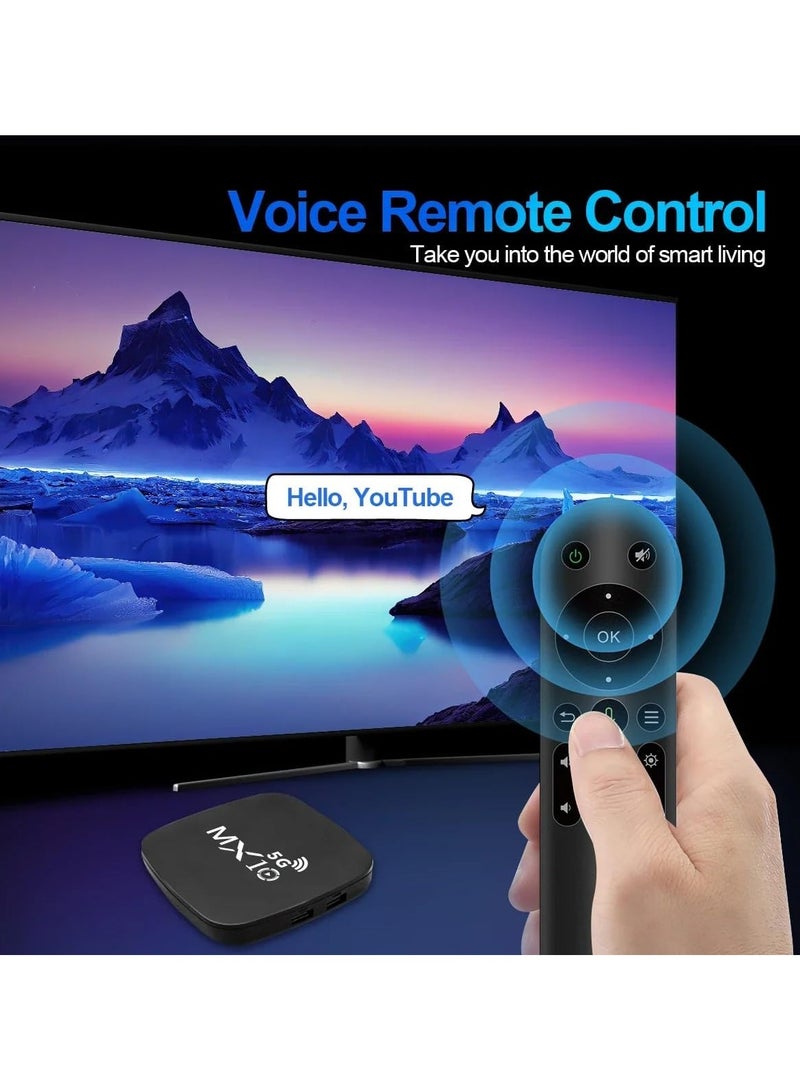 شوبيت أندرويد 13 صندوق التلفاز الذكي MX10 2.4G 5G تعيين الصندوق العلوي مع جهاز تحكم عن بعد 4K HD مخرج أندرويد تي في بوكس 4غيغابايت 64غيغابايت صندوق التلفاز - Image 3