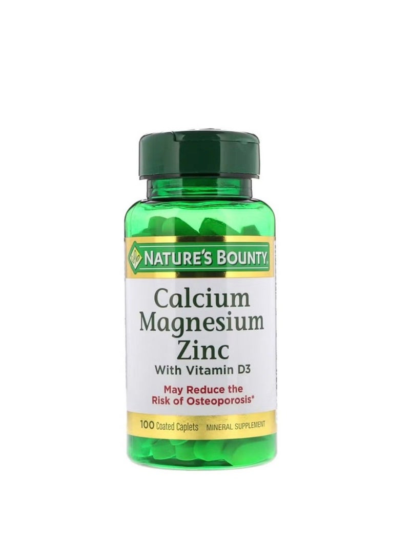Natures bounty Calcium Magnesium Zinc + D3 - 100 Caplets,
