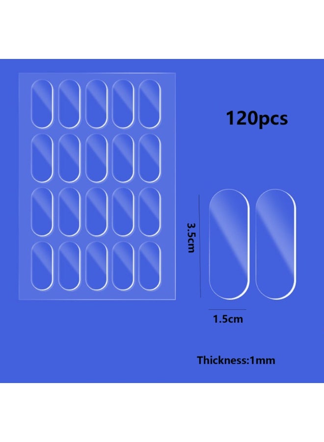 120 قطعة نانو مزدوجة الجانب لوسائد لاصقة ، نقاط لاصقة قوية ، 3.5x1.5cm قابلة للإزالة واضحة لوسائد لاصقة كبيرة ، متعددة الأغراض ثقيلة غير بقايا النقاط الشريط للجدران المعلقة ، المنزل ، المكتب ، ديكور السيارة (1.38x0.6 في) - Image 2