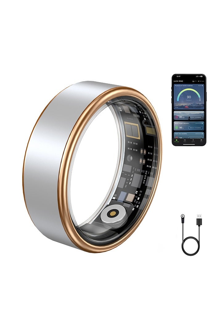 Smart Ring Health Tracker, Fitness Tracker, Activity Trackers for Man&Women -Sleep&Exercise Monitor,Waterproof Sleep Tracking Wearable (Silver, 10) - Image 1