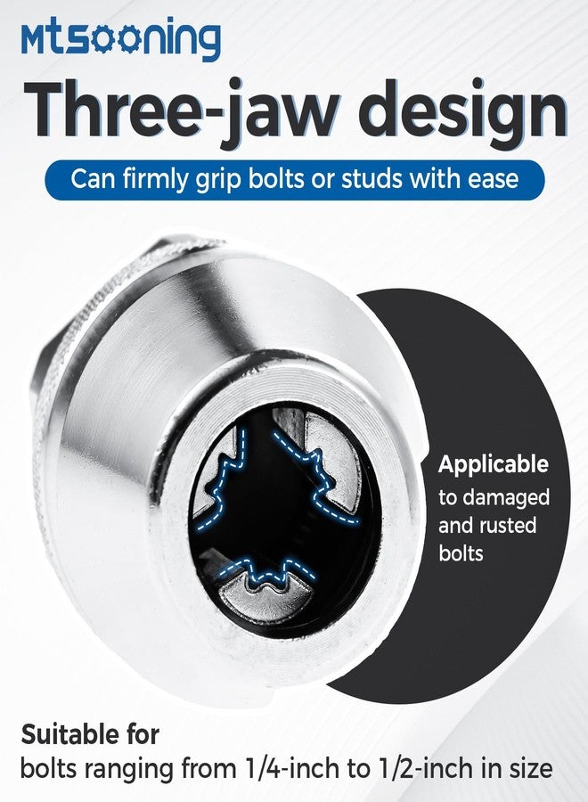 متسونينغ أداة إزالة البراغي والمسامير التالفة من Mtsooning، تمسك وتزيل المسامير من 1/4 بوصة إلى 1/2 بوصة (6 إلى 12 مم)، بديل لإزالة المسامير للبراغي الضيقة المدورة والمكسورة والتالفة والمطلية والصدئة - Image 4