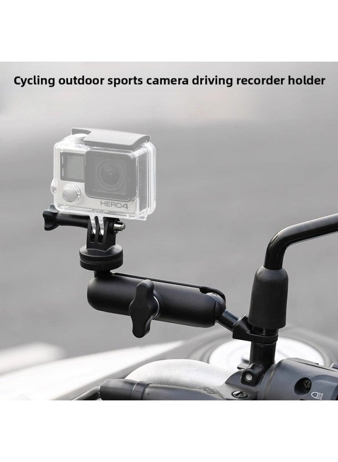 Generic Motorcycle Bicycle Recorder Bracket Riding Sports Camera Handlebar Mirror Holder Action5pro Fixing Accessories-Color:Mirror Holder  - Image 2