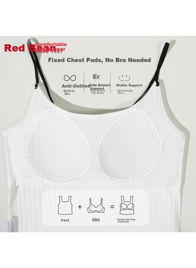 Hodo Women's Ivory White Jacquard Wearable Padded Camisole Vest M 165/90 - Image 5