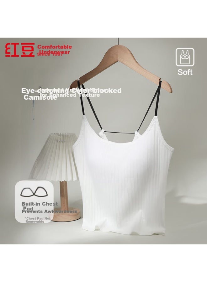 Hodo Women's Ivory White Jacquard Wearable Padded Camisole Vest M 165/90 - Image 1