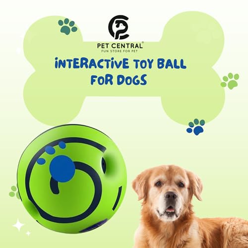 PET CENTRAL Interactive Toy Ball for Dogs Bouncing Giggle Ball Chew Ball for Aggressive Dogs Molar Dog Ball Self Moving Dog Toys Green Fun Ball for Medium and Large Dogs Pet Supplies – 5.5”x 5.5” - Image 2