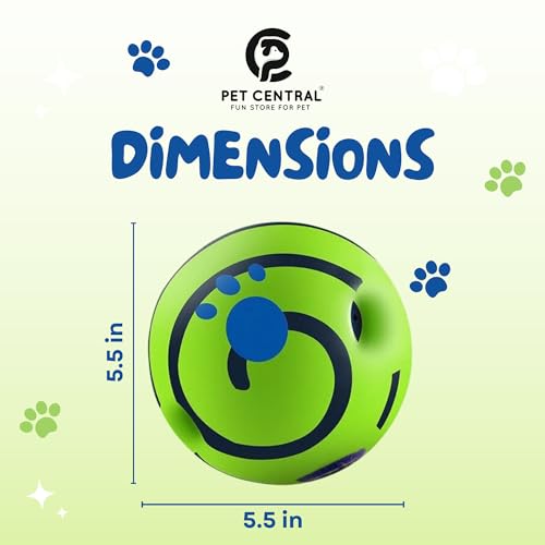 PET CENTRAL Interactive Toy Ball for Dogs Bouncing Giggle Ball Chew Ball for Aggressive Dogs Molar Dog Ball Self Moving Dog Toys Green Fun Ball for Medium and Large Dogs Pet Supplies – 5.5”x 5.5” - Image 4