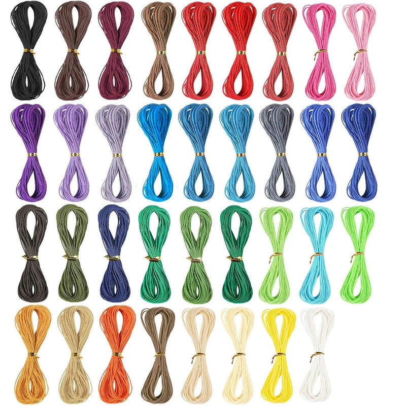 700m 35 Colors 1mm Waxed Polyester Cord Bracelet Cord Wax Coated String for Bracelets Waxed Thread for Jewelry Making Waxed String for Bracelet Making 20m per Color