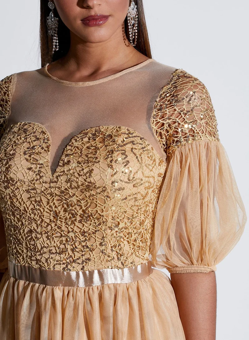 Khizana Sequin Top Maxi Dress