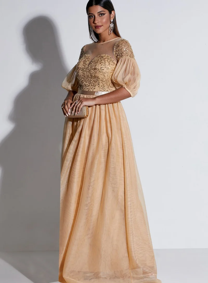 Khizana Sequin Top Maxi Dress