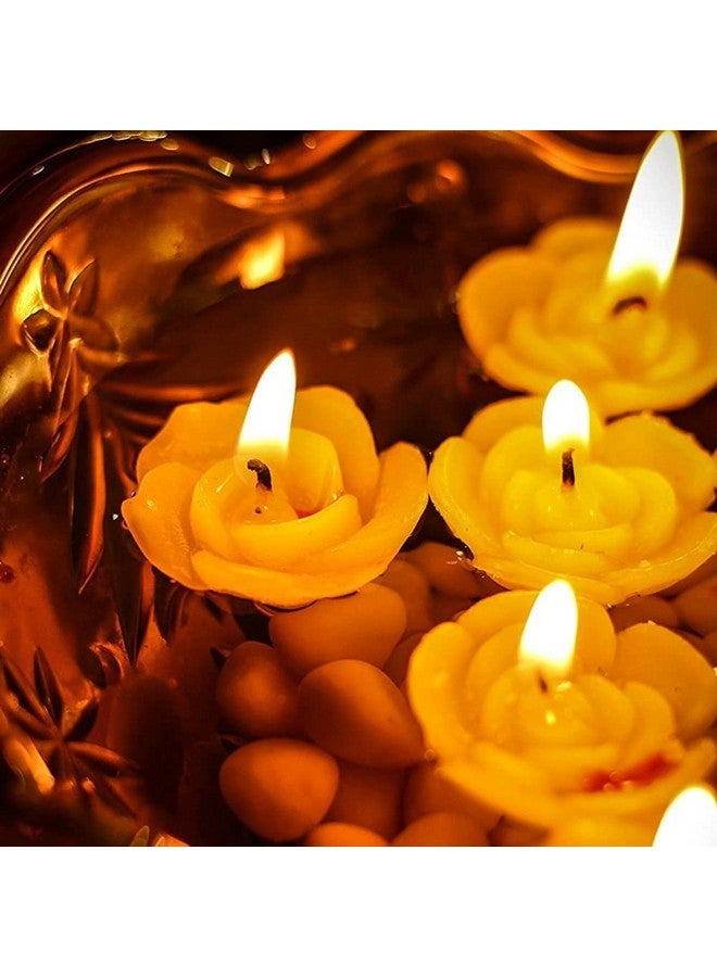 upyog Diwali Diya Decoration Floating Rose Flower Candle in Bulk | 12Pcs, Smokeless, Dripless & Long Lasting Candle | Water lamp Candles for Home, Pool, Weddings, Deepawali Decor, Cafe & Spa  - Image 2