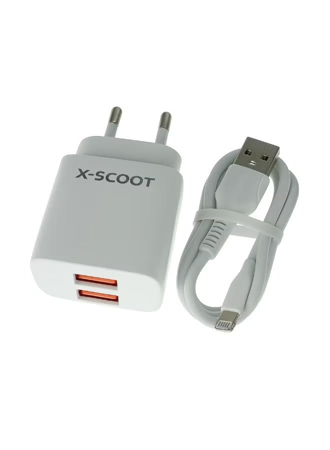 آيكونكس شاحن Iconix بمنفذ USB-A وكابل Micro، بقوة 15 واط وتيار 3.1 أمبير (طراز IC-HC1051) – أبيض - Image 1