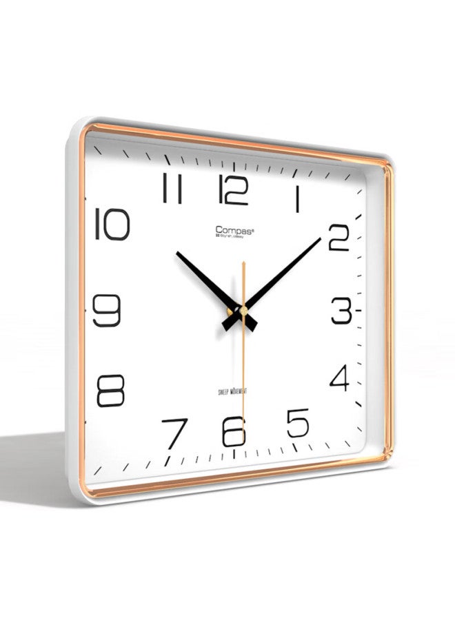 Compas Wall Clock Living Room Clock Wall Hanging New Square Clock Quartz Clock Wall Hanging 7005A White 35Cm - Image 2