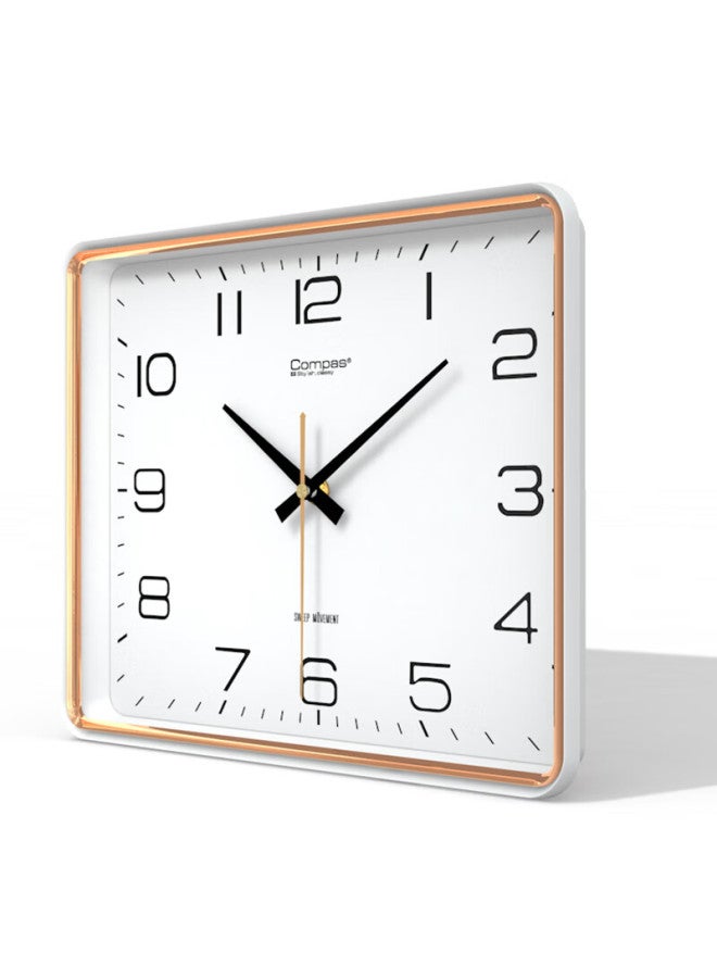 Compas Wall Clock Living Room Clock Wall Hanging New Square Clock Quartz Clock Wall Hanging 7005A White 35Cm - Image 1