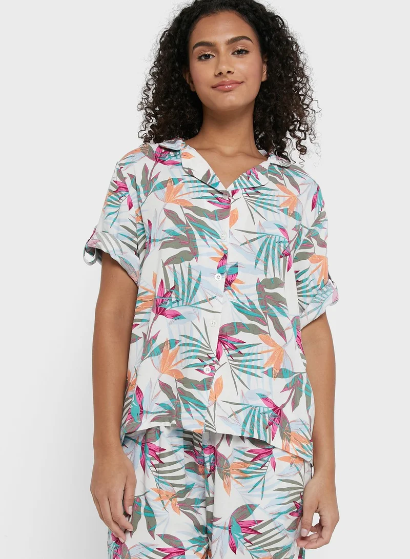 Ginger Printed Buttoned Down Pyjama Set