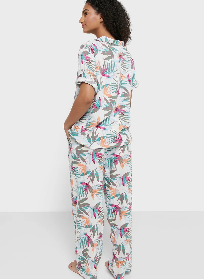 Ginger Printed Buttoned Down Pyjama Set