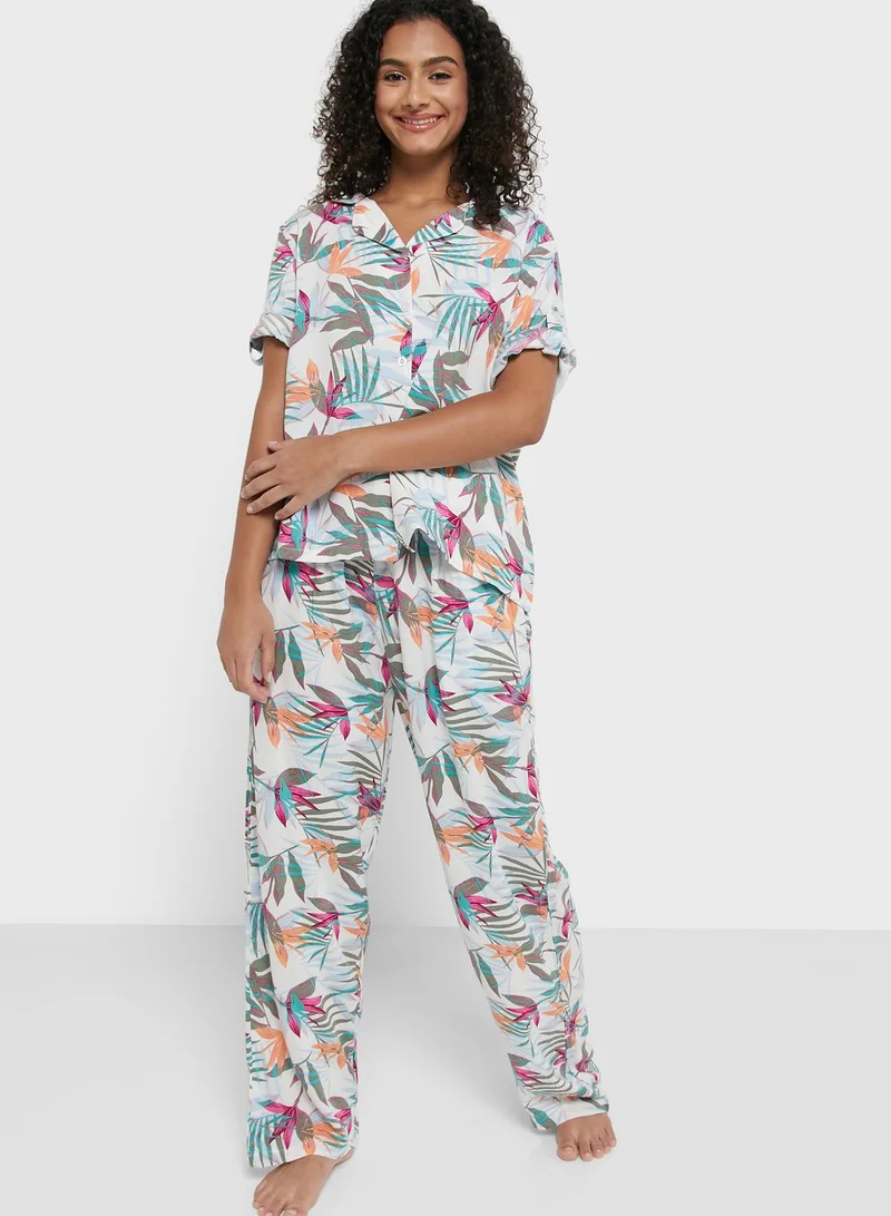 Ginger Printed Buttoned Down Pyjama Set