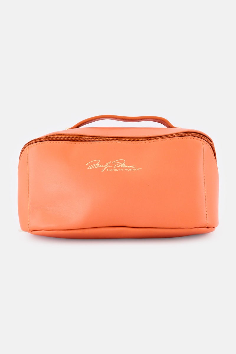 Marilyn Monroe Women Brand Logo Cosmetic Storage Bag, Orange - Image 1
