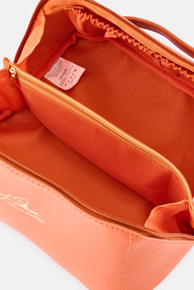 Marilyn Monroe Women Brand Logo Cosmetic Storage Bag, Orange - Image 2
