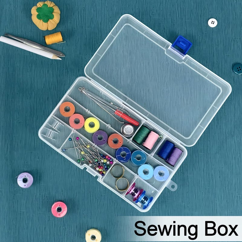DARUITE 15 Grids Craft Storage Boxes with Compartments, Plastic Bead Storage Box,Storage Organiser with Lid for Beads Earring Fishing Hook Small Accessories(3 PCS) - Image 5