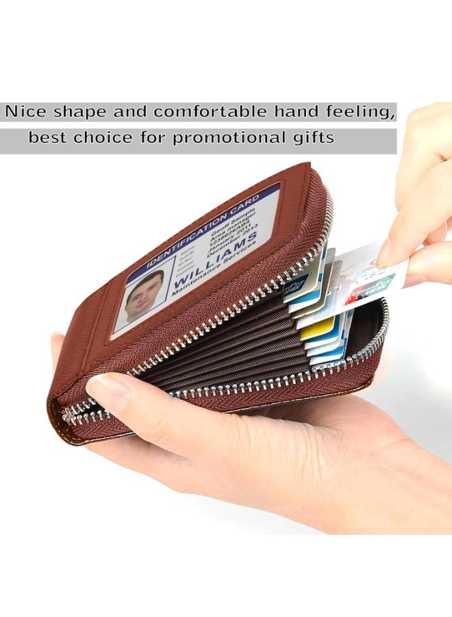Storite PU Leather 9 Slot Vertical Credit Debit Card Holder Money Wallet Zipper Coin Purse for Men Women - Lightbrown (11.5 x 1.75 x 8 cm) - Image 5