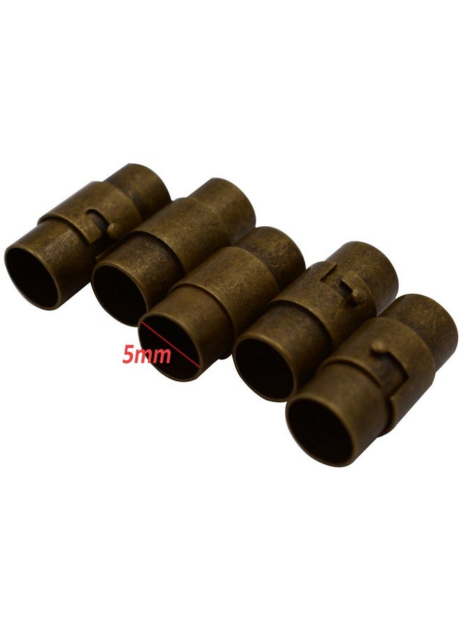 MOAMUN - 10Pcs Black Cord End Caps Bracelet End Caps Locking Bracelet Rope End Cap Cord Ends (Bronze 5 Mm) - Image 1