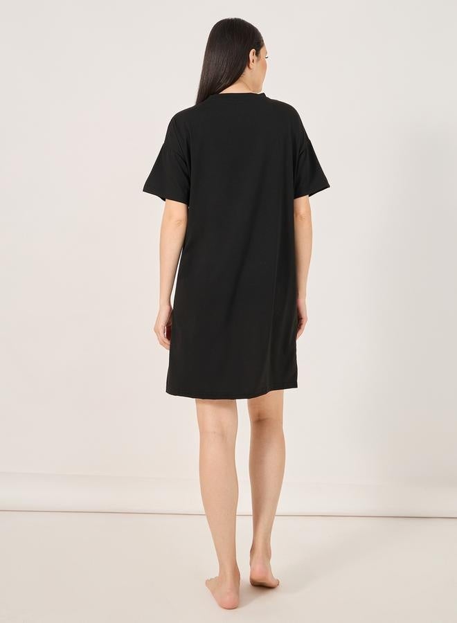 Styli Believe Slogan Print Dropped Shoulder T-Shirt - Image 4