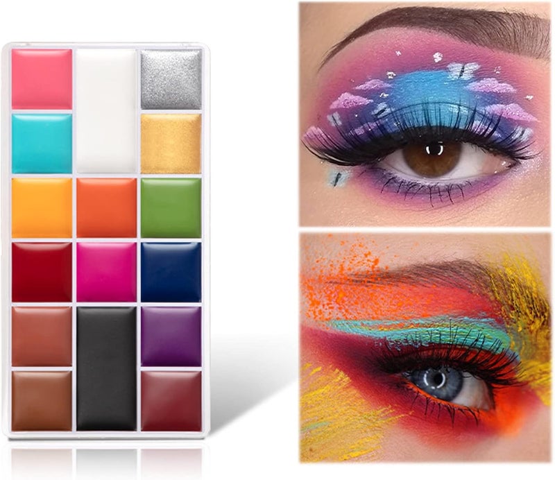 UV Neon Face Paint 16 Colors Professional Face Painting Halloween Christmas Festival Facial Painting Makeup Kit