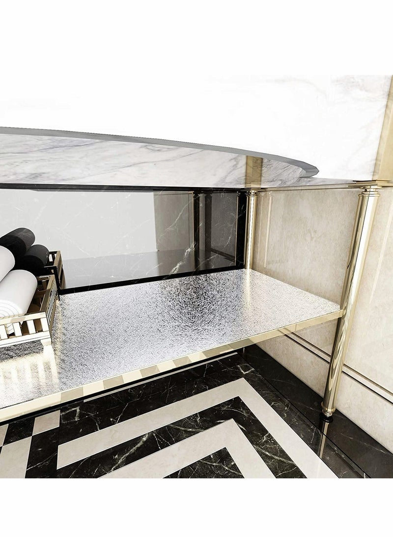 KASTWAVE ورق جدران مطبخ خلفية 40×300سم قابل للإزالة واللصق ورق ألمنيوم لاصق ذاتي مقاوم للزيوت وحرارة ملصق حائط لسطح العمل وخزانة الأدراج ورفوف - Image 5