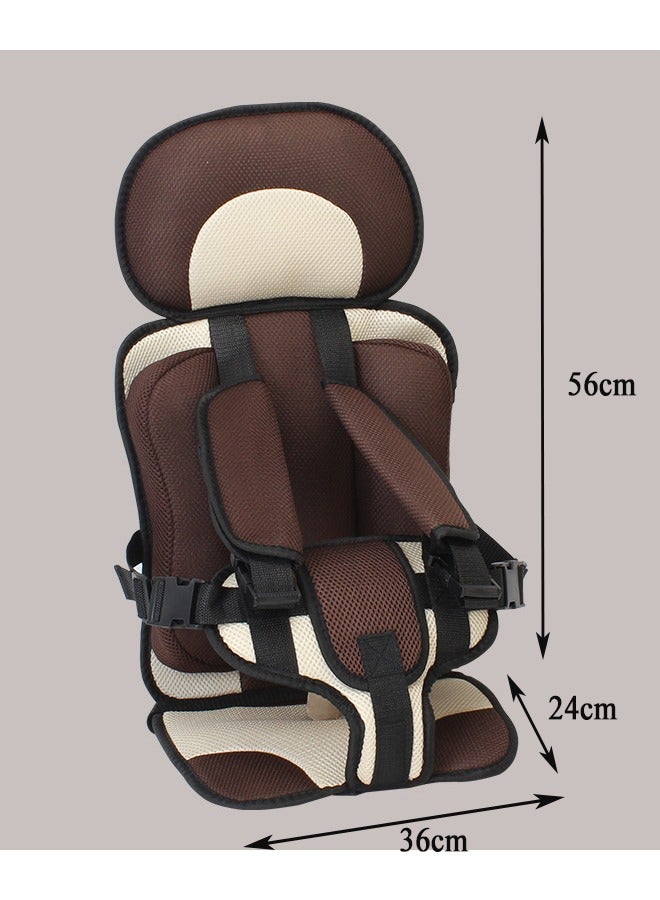 Auto Child Safety Seat Car Portable Seat Belt Foldable Car Seat Protection Travel Accessories for Child 0-12 Car Seat Liner for Baby Coffee L  - Image 2