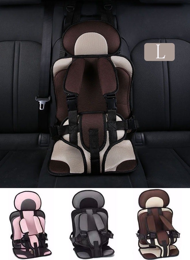 Auto Child Safety Seat Car Portable Seat Belt Foldable Car Seat Protection Travel Accessories for Child 0-12 Car Seat Liner for Baby Coffee L  - Image 5
