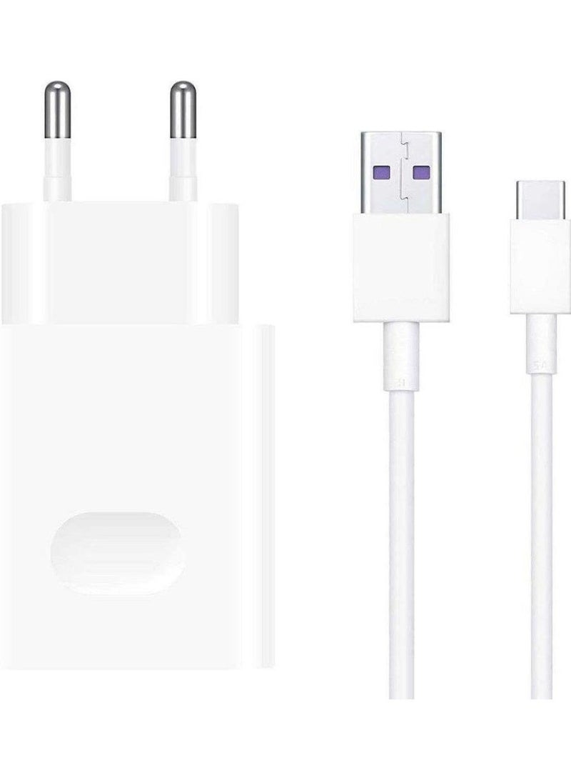 شاحن حائط فائق السرعة بقوة 66 واط مع كابل USB-C بطول 1 متر - أبيض. - Image 3