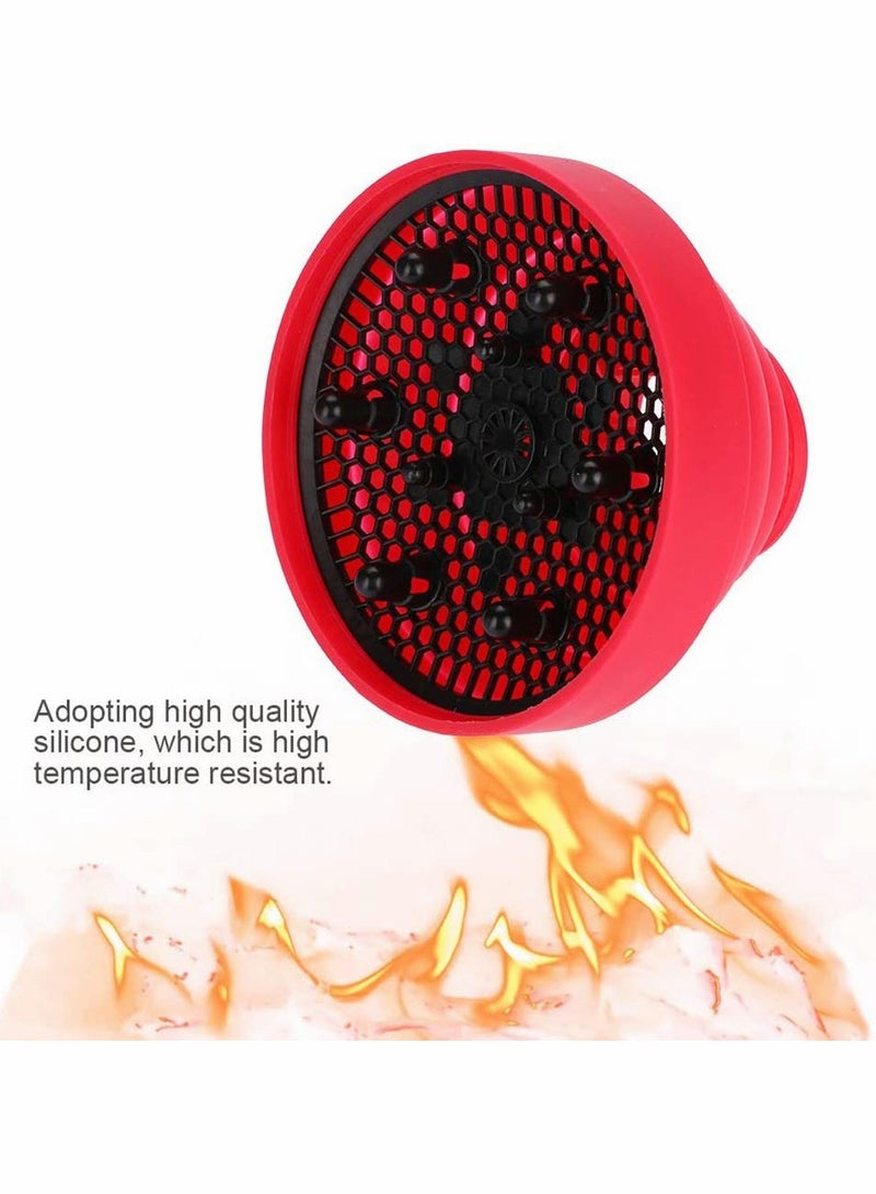 SOLARAE Professional Universal Hair Diffuser, New Silicone Folding Hairdryer Hair Blower Diffuser Cover Styling Hairdressing Tool, For Curly Hair and Natural Hair (Rose Pink) - Image 3