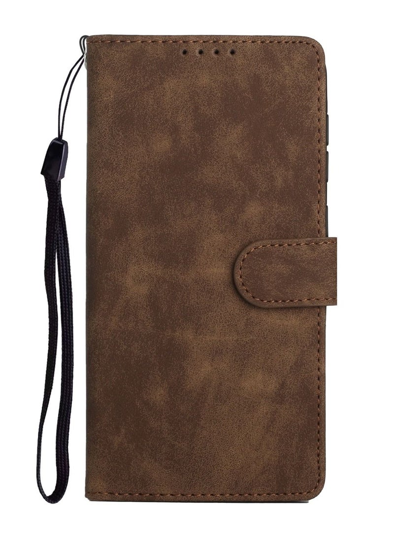 Suteni Magnetic Clasp Flip Cover Card Slots Leather Phone Case for Samsung - Image 1