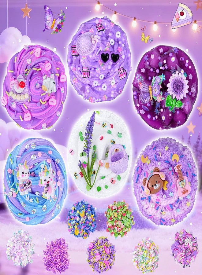 LAWOHO 6 Pack Slimes, Purple Slime for Kids, Butter Cloud Slime kit for Girls Ages 8-12, Toys for Girls and Boys, Birthday Halloween Christmas Party Favors for Kids Goodie Bag Stuffers - Image 2