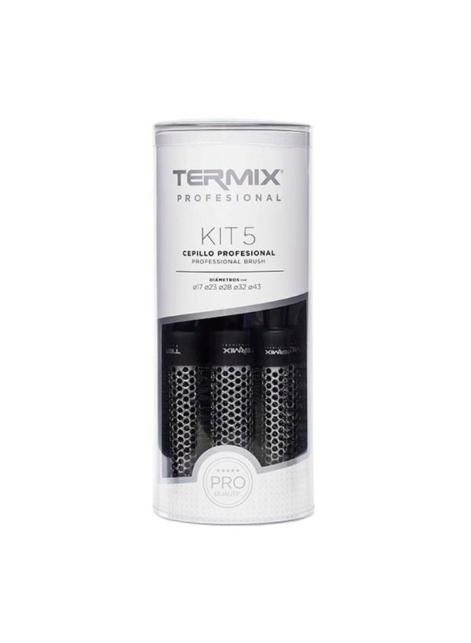 TERMIX Pack Profesional Hairbrush- Aluminum Thermal Hairbrush With Nylon Bristles, Ideal For All Types Of Hairstyles- It Includes 5 Diametres Ø 17, 23, 28, 32, 43 Mm - Image 1